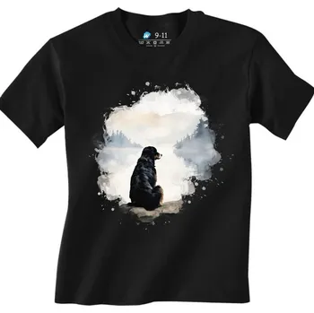 Chlapecké tričko Dětské tričko Bernský salašnický pes u Jezera (Velikost: 12-13, Barva: Černá)