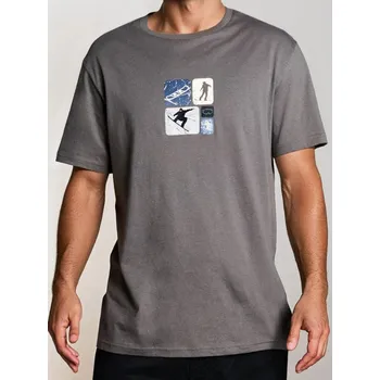 Pánské tričko Sinsay - Bavlněné oversize tričko s potiskem - šedá - 875GP-90X - 875GP-90X-3XL