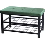 Vikio Botník 2 police čalouněný sedák zelená látka ABK112Z