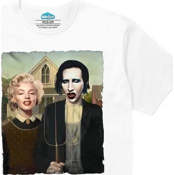 Pánské tričko Pánské tričko Americká gotika Marilyn Monroe Marilyn Manson (Skladem S-5XL) (Velikost: 5XL, Barva: Bílá)