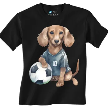 Chlapecké tričko Dětské tričko Jezevčík Messi 10 (Velikost: 5-6, Barva: Černá)