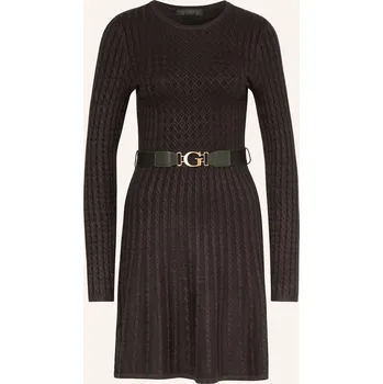 Dámské šaty Guess Dámské Pletené Šaty, tmavě hnědá, 34