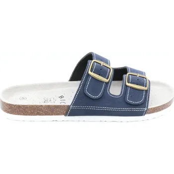 Pánské pantofle SAMLUX® Pánské kožené korkové pantofle modré 988M-5 (100% kůže) Barva: Navy, Velikost: 42