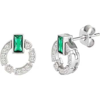 Náušnice Preciosa Stříbrné náušnice Sublime s kubickou zirkonií Preciosa, emerald 5391 66