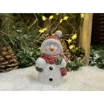 Vánoce Sněhulák keramický zasněžený malý / sněhová koule