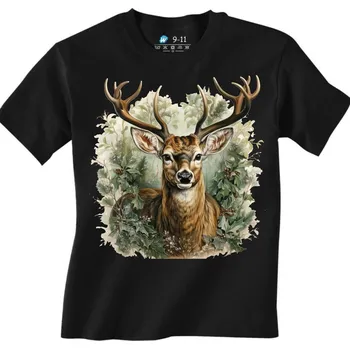 Chlapecké tričko Dětské tričko Jelen Lesní Král parohů (Velikost: 5-6, Barva: Černá)