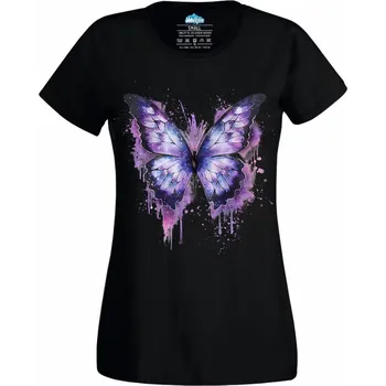 Dámské tričko Otisk Motýla (Velikost: 4XL, Barva: Černá)