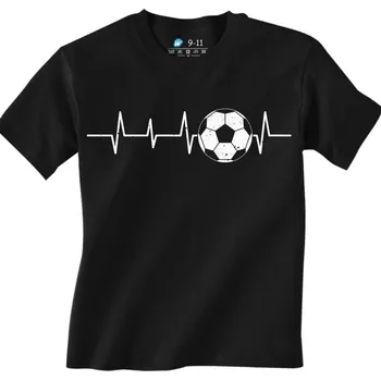 Chlapecké tričko Dětské tričko Vintage Kardiogram a Fotbal (Velikost: 3-4, Barva: Černá)