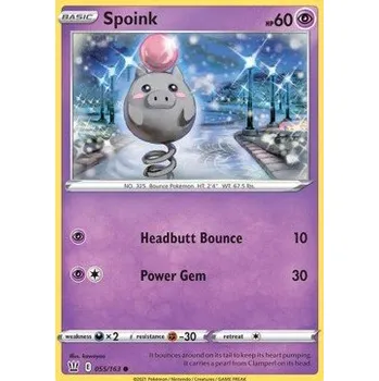 Volný čas Pokémon BST 055/163 Spoink - Battle Styles Stav: Near Mint, Verze: REVERSE HOLO