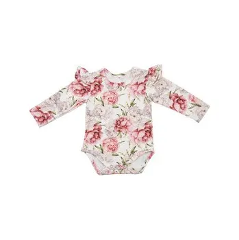 BABY 01191 Body niemowlęce dł rękaw Peonie 56/62