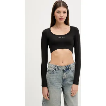 Pánské tričko Tričko s dlouhým rukávem Tommy Jeans DW0DW20909 černá 99X, vel. L