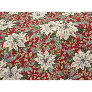 ubrus SCANquilt ubrus BONA LUREX vánoční hvězda červenosmetanová 70 x 70 cm