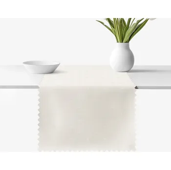 ubrus Sváteční běhoun na stůl teflonový - smetanový s lesklými obdélníčky 20x120 cm
