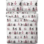 Povlečení mikroflanel 140x200, 70x90 Kočky na střeše