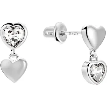 Souprava šperků Atreya Atreya Stříbrné náušnice na šroubek Tied hearts Množství: 1 kus - hladké horní srdíčko