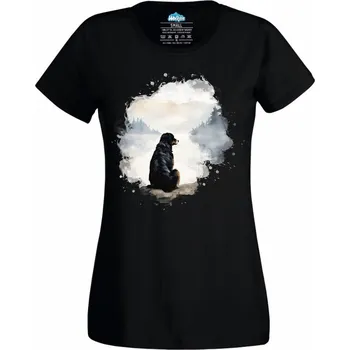 Dámské tričko Bernský salašnický pes u Jezera (Velikost: 4XL, Barva: Černá)