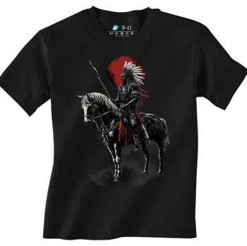 Chlapecké tričko Dětské tričko Indiánský Válečník z Prérie (Velikost: 3-4, Barva: Černá)