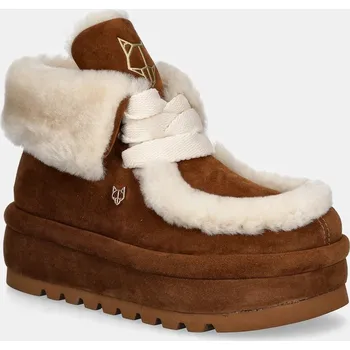 Dámská zimní obuv Semišové sněhule Naked Wolfe Bambi Bambi.Tan hnědá 82X, EUR 38