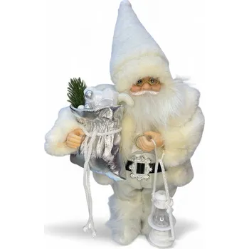 Vánoční dekorace Vánoční dekorace Santa Claus - Bílý s lucernou (30 cm)