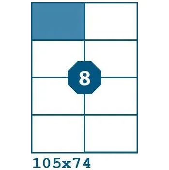 Speciální papír Print etikety 105x74 mm 8 etiket na A4 100 listů žluté