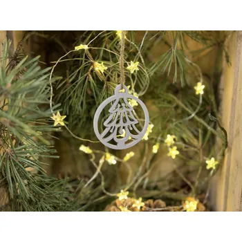 Vánoce Závěs vánoční bílý stromek