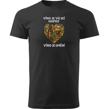Pánské tričko Grooters Tričko pro milovníky vína - Víc než nápoj Barva: Černá, Velikost: L