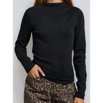 Dámské tričko Sinsay - Halenka s dlouhými rukávy - černá - 743EU-99X - 743EU-99X-XS