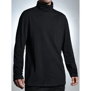 Pánské tričko Sinsay - Bavlněný rolák basic - černá - 655EY-99X - 655EY-99X-3XL