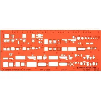 Šablona GRAPH'IT se sanitárními prvky 104 tvarů 1:100