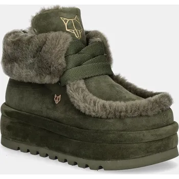 Dívčí sněhule Semišové sněhule Naked Wolfe Bambi Bambi.Dark.Olive zelená 79X, EUR 37