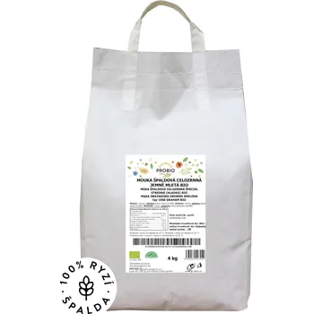 Mouka Špaldová mouka celozrnná jemně mletá BIO 4 kg PROBIO