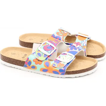 Chlapecké pantofle SAMLUX® Dětské korkové pantofle 9013 s květinami Velikost: 36