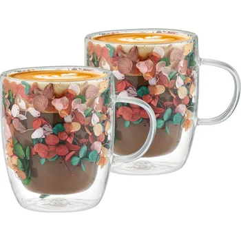 Sklenice 4Home Termo sklenice Bloom Hot&Cool 400 ml, 2 ks, čirá