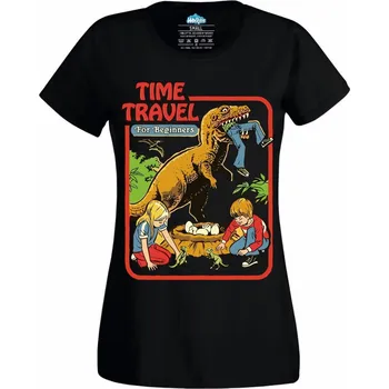 Dámské tričko Cestování časem Steven Rhodes Time Travel (Velikost: 4XL, Barva: Černá)