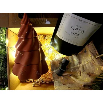 Vánoční svícen VOJA HOME Dárková sada - ČARO VÁNOC (červeno-zlatá edice)