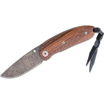 kapesní nůž Lionsteel Mini Damascus Heinsgringla rukojeť ze dřeva Santos, dřevěná krabička 8210D ST