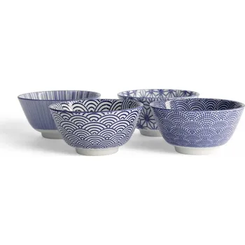 Tokyo Design Studio Dárková sada misek na rýži Nippon Blue (4 ks) 300ml