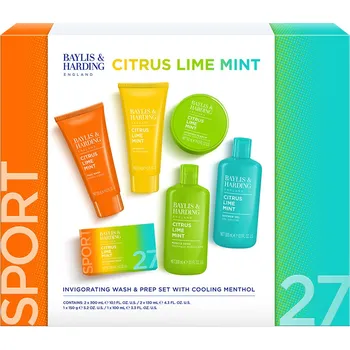Baylis & Harding Citrus, Lime & Mint - sada tělové péče, 6 ks velká dárková sada pro muže s osvěžující péčí o tělo, pleť i vlasy
