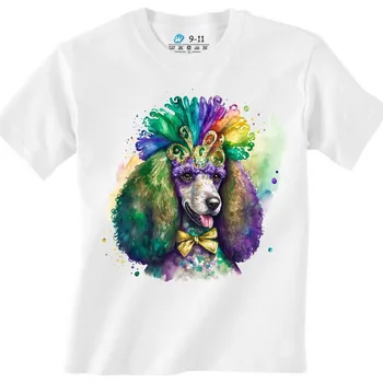 Dívčí tričko Dětské tričko Karnevalový Pudl (Barva: Bílá)