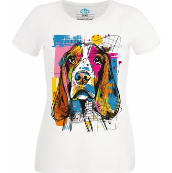 Dámské tričko Dámské tričko Barevná skica Anglický kokršpaněl (Velikost: L, Barva: Bílá)