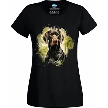 Dámské tričko Německý ohař krátkosrstý v Džungli (Velikost: 4XL, Barva: Černá)