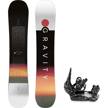 Snowboard Gravity snowboards Snowboard komplet Gravity Bandit 25/26 + vázání S230 black Velikost: 162 cm, Velikost vázání: M/L