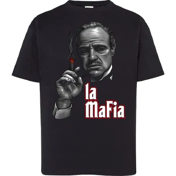 Chlapecké tričko detske-levne-bavlnene-tricko-potisk-potisk-la-mafia Barva: Black -černá, Dětská bavlněná trička JHK: XL
