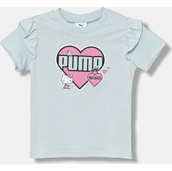 Chlapecké tričko Dětské bavlněné tričko Puma PUMA X HELLO KITTY & FRIENDS Ruffle Tee 632386 modrá 05X, vel. 104