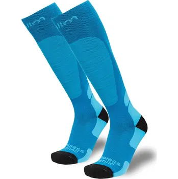 Dámské ponožky COLLM Kompresní lyžařské merino podkolenky blue Velikost: S/M EUR 37-39