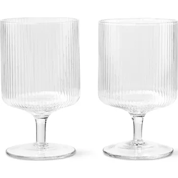 Sklenice Ferm Living Sklenice na víno Ripple Clear 270 ml – set 2 ks