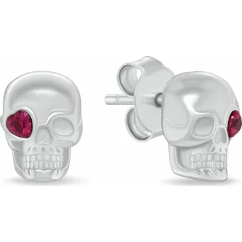 Náušnice Brilio Silver Stylové stříbrné náušnice s kubickou zirkonií Lebka EA1228W + 2 měsíce na vrácení zboží