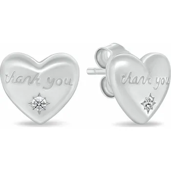 Náušnice Brilio Silver Něžné stříbrné náušnice se zirkony Srdíčka s textem EA1227W + 2 měsíce na vrácení zboží