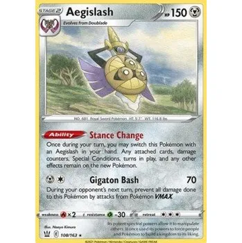 Sběratelská karetní hra Pokémon BST 108/163 Aegislash - Battle Styles Stav: Near Mint, Verze: REVERSE HOLO