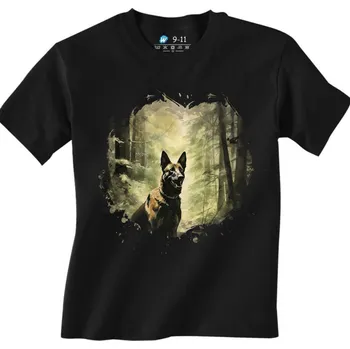 Chlapecké tričko Dětské tričko Hlídač Belgický ovčák Malinois (Velikost: 7-8, Barva: Černá)